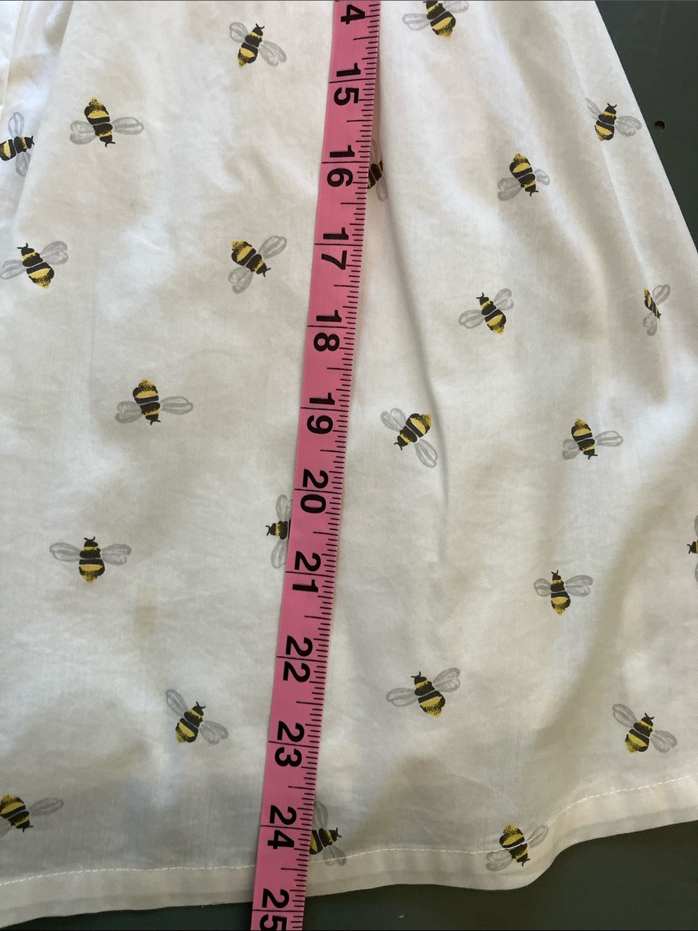 AMERICAN GIRL Cream Sundress Yellow Bee Print Front Bow Adjustable Straps Size 7 - Picture 7 of 11